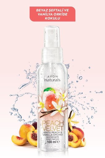 Avon Peach Velvet Beyaz Şeftali-Vanilya Kadın Vücut Spreyi 100 ml