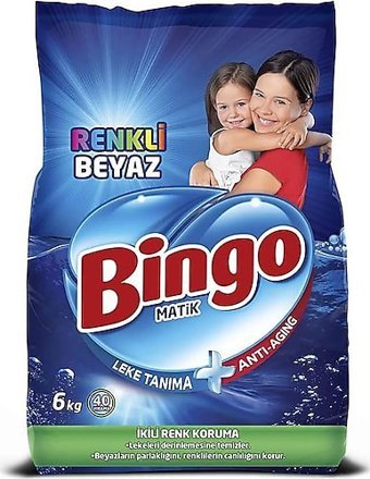 Bingo Matik Renkliler ve Beyazlar İçin 47 Yıkama Toz Deterjan 6 kg