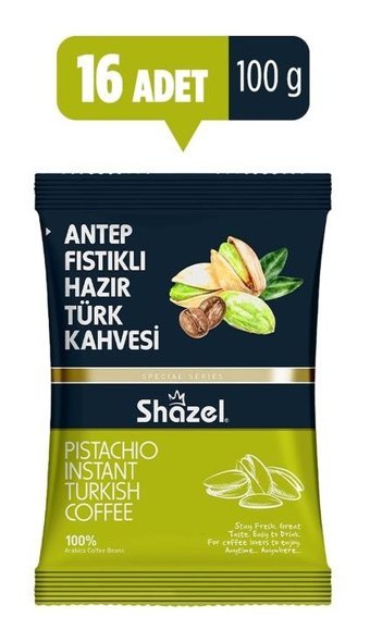 Shazel Antep Fıstıklı Türk Kahvesi 16x100 gr