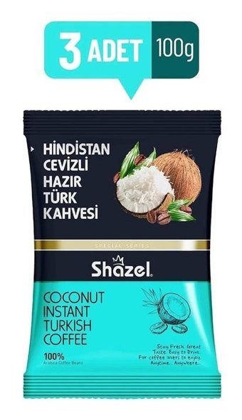 Shazel Hindistan Cevizli Türk Kahvesi 3x100 gr