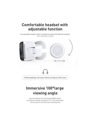Vr Shinecon G04BS 3D 3.5-6.0 inç Bluetooth 100-120 °C Sanal Gerçeklik Gözlükleri