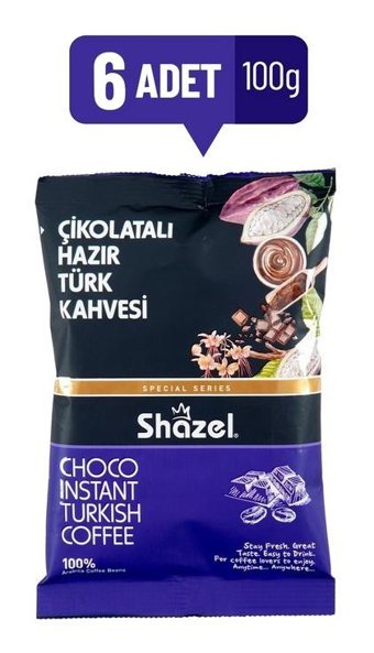 Shazel Çikolatalı Türk Kahvesi 6x100 gr