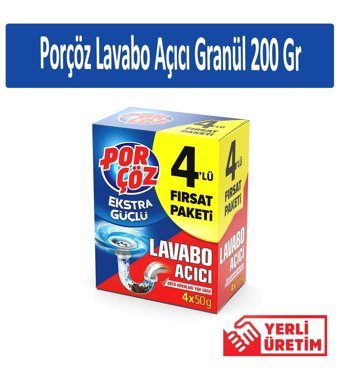 Porçöz Lavabo Açıcı Granül Mutfak Banyo Temizliyici 200 ml