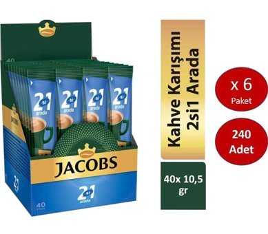 Jacobs Stick 2'si 1 Arada Sade 10.5 gr 6x40 Adet Hazır Kahve