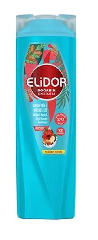 Elidor Doğanın Enerjisi Onarıcı Düz Saçlar İçin Argan Yağlı Kremsiz Şampuan Unisex Şampuanı 4x400 ml