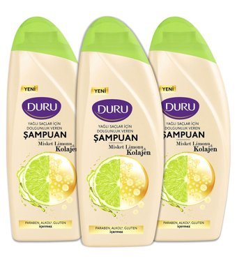 Duru Onarıcı Düz Saçlar İçin Misket Limonlu Kremsiz Şampuan Unisex Şampuanı 3x500 ml