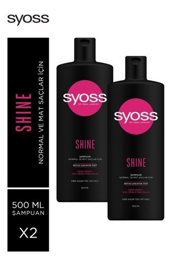 Syoss Shine Düz Saçlar İçin Kremsiz Şampuan Unisex Şampuanı 2x500 ml