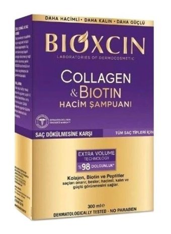 Bioxcin Collagen&Biotin Onarıcı Düz Saçlar İçin Keratin Kremsiz Şampuan Unisex Şampuanı 300 ml