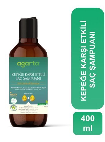 Agarta Kepek Karşıtı Arındırıcı Düz Saçlar İçin Tuzsuz Sülfatsız Keratin Parabensiz Kremsiz Şampuan Unisex Şampuanı 400 ml