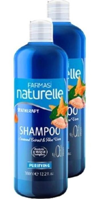 Farmasi Naturelle Sea Therapy Onarıcı Arındırıcı Düz Saçlar İçin Aloe Vera Kremsiz Şampuan Unisex Şampuanı 2x360 ml