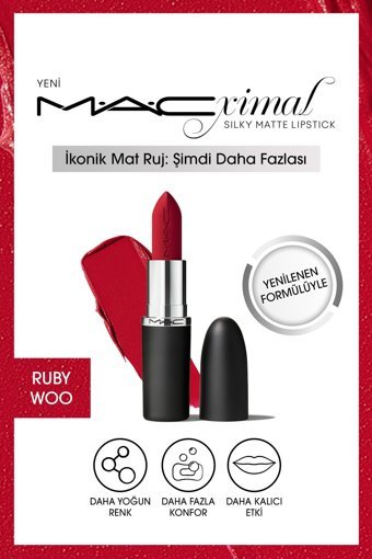 M.A.C Ruby Woo Kırmızı Kalıcı Mat Hayır Stick Ruj