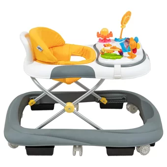 Baby2Go Toddle Lüks 6 Tekerlekli Oyuncaklı Müzikli Örümcek Yürüteç Sarı