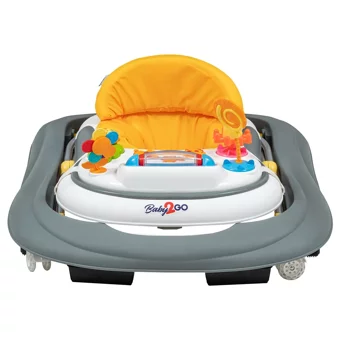 Baby2Go Toddle Lüks 6 Tekerlekli Oyuncaklı Müzikli Örümcek Yürüteç Pembe