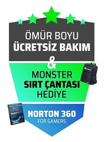 Monster Abra A5 V20.3.7 Harici GeForce RTX 4050 Intel Core i7 13700H 8 GB DDR5 500 GB SSD 15.6 inç FHD Windows 11 Home Gaming Laptop