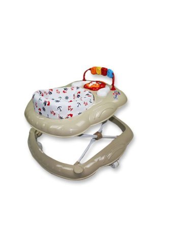 Baby2Go 2076 Budy Çapalı 6 Tekerlekli 3 Kademeli Oyuncaklı Müzikli Örümcek Yürüteç Bej