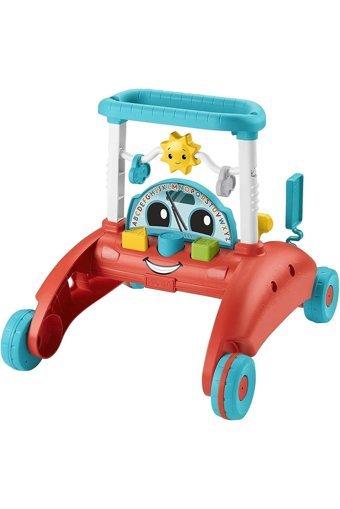 Fisher-Price İlk Arabam Arabalı 4 Tekerlekli Oyuncaklı Müzikli İlk Adım Yürüteç Kırmızı