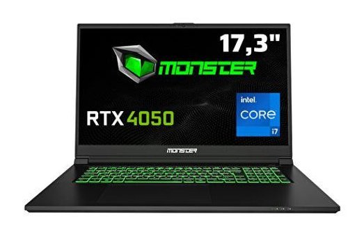 Monster Abra A7 V15.2.3 Harici GeForce RTX 4050 Intel Core i7 12700H 16 GB DDR5 500 GB SSD 17.3 inç FHD Windows 11 Home Gaming Laptop