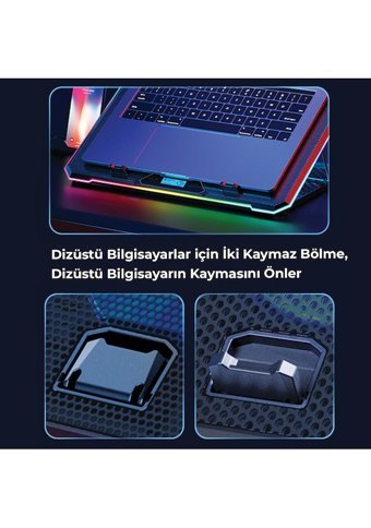 Bix Bx-Cp01G 800 Rpm Mini 1 Fanlı Rgb 18 İnç Gaming Laptop Soğutucu