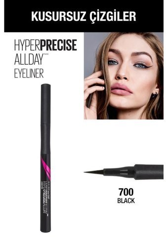 Maybelline New York Hyper Precise All Day Mat Siyah Kalıcı İnce Uçlu Keçe Kalem Eyeliner