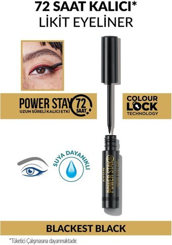 Avon Power Stay Suya Dayanıklı siyah Kalıcı İnce Uçlu Likit Eyeliner