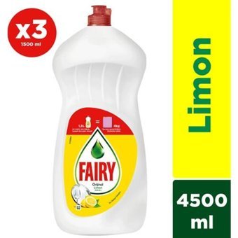 Fairy Orijinal Limon Kokulu Sıvı El Bulaşık Deterjanı 3x1500 ml