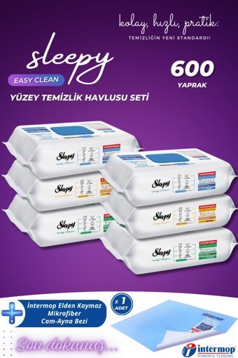 Sleepy 600 Yaprak 6'lı Islak Mendil