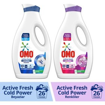 Omo Active Renkliler ve Beyazlar İçin 52 Yıkama Sıvı Deterjan 1.69 lt