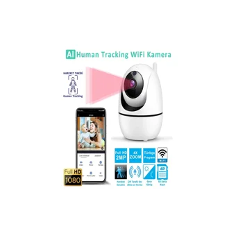 Oem Al Human Tracking Hareket Sensörlü Gece Görüşlü Kablosuz Full HD IP Bebek Kamerası