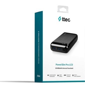 Ttec 2bb186s 20000 mAh Hızlı Şarj Dijital Göstergeli USB Type C Çoklu Bağlantı Kablosuz Powerbank Siyah