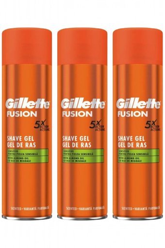 Gillette Fusion Hassas Ciltler 200 mlx3 Tıraş Jeli