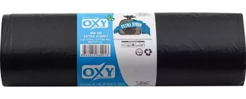 Oxy Kokulu Jumbo Boy 80x110 cm Çöp Poşeti 10x1 Adet Siyah