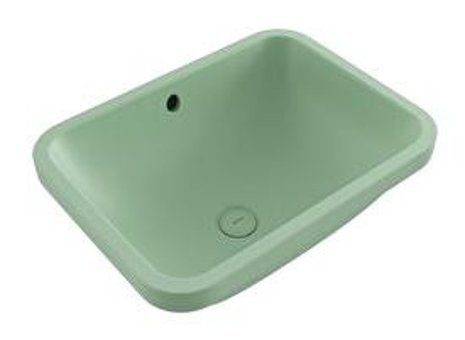 Bocchi Klasik Tekli 55 cm Seramik Tezgah Üstü Kare Lavabo Mint Yeşil