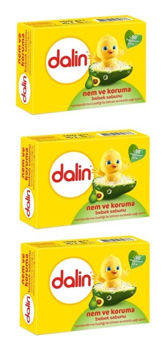 Dalin Nem ve Koruma Avokado Katı Bebek Sabunu 3x100 gr