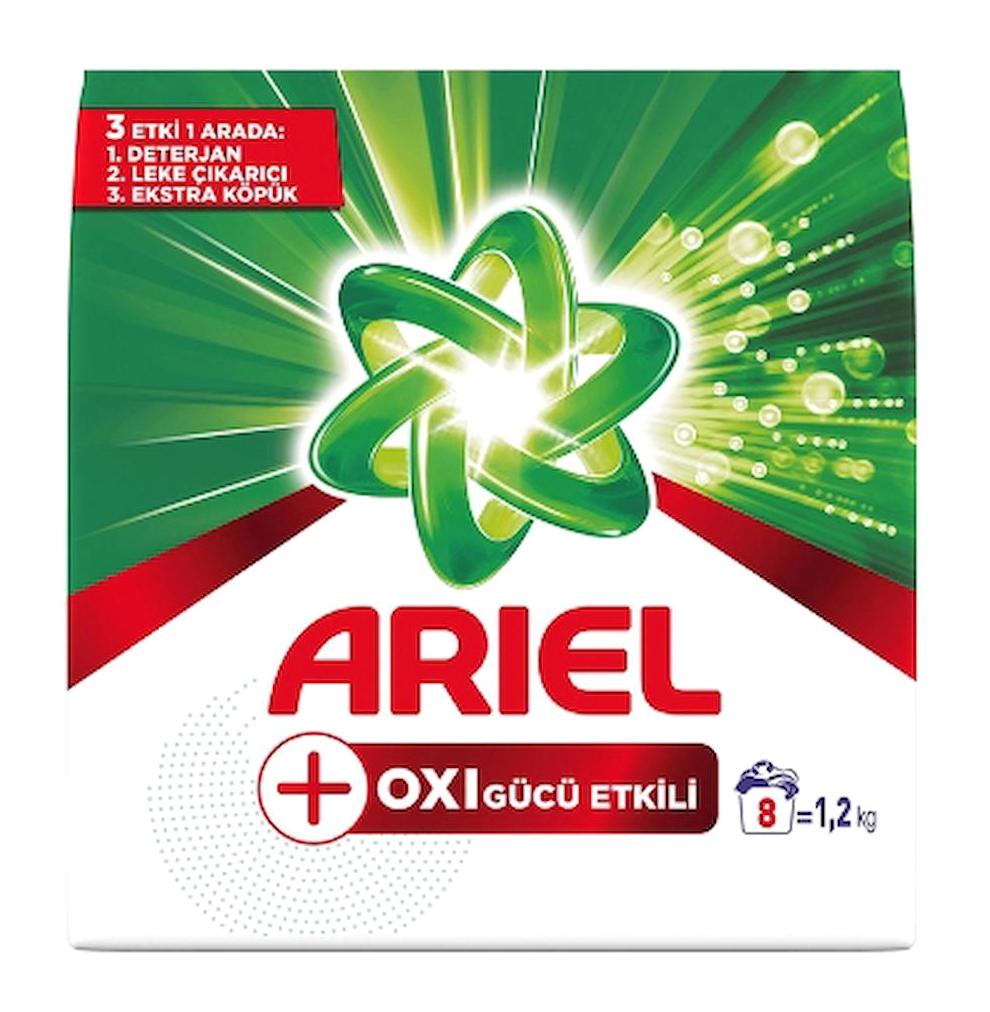 Ariel Oxi Gücü Etkili Beyazlar İçin 192 Yıkama Toz Deterjan 24x1.2 kg