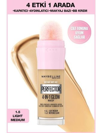 Maybelline New York Instant Perfector Glow 4 Etki 1 Arada Light Medium Likit Serum Fondöten 20 ml