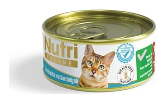 Nutri Feline Sardalya-Ton Balığı Kıyılmış Yetişkin Yaş Kedi Maması 85 gr