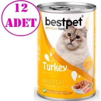 Bestpet Hindi Eti Parça Etli Yetişkin Yaş Kedi Maması 12x400 gr