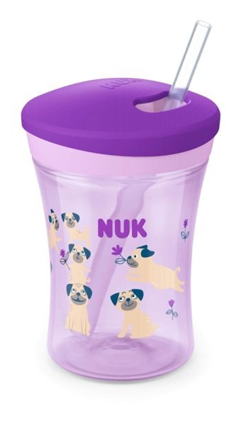 Nuk Action Cup Pipetli Kulpsuz 6 Ay+ 230 ml Alıştırma Bardağı Mor