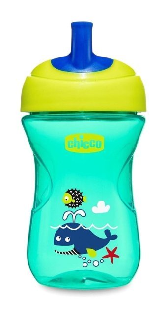 Chicco Pipetli Akıtmaz Kulpsuz 12 Ay+ 266 ml Alıştırma Bardağı Yeşil