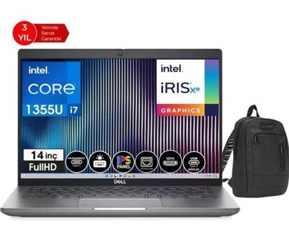 Dell Latitude 5440 DLN025L54401426 Dahili Intel Iris Xe Graphics Eligible Intel Core i7 1355U 32 GB Ram 512 GB SSD 14 inç Full HD Windows 11 Home Laptop + WeblegelsinÇanta