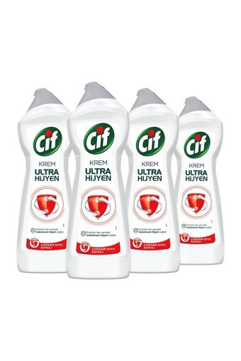 Cif Krem Ultra Hijyen Krem Mutfak ve Banyo Temizleyici 4x675 ml