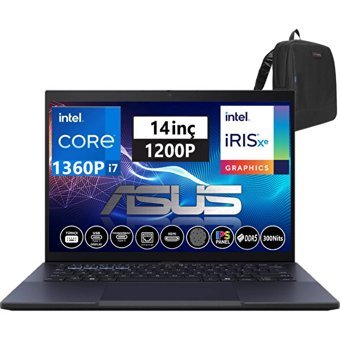 Asus Expertbook B3404CVA-I7161TBB0D Dahili Intel Iris Xe Graphics eligible Intel Core i7 1360P 32 GB DDR5 Ram 256 GB SSD 14 inç Full HD Windows 11 Pro Laptop + WeblegelsinÇanta