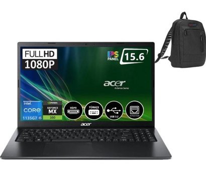 Acer Extensa EX215-54G NXEGHEY00322 Harici GeForce MX350 Intel Core i5 1135G7 36 GB Ram 1 TB SSD 15.6 inç Full HD Windows 11 Home Laptop + Zetta Çanta