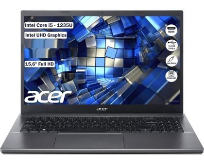 Acer Extensa 15 Dahili Intel Iris Xe Graphics Eligible Intel Core i5 1235U 40 GB Ram 1 TB SSD 15.6 inç Full HD Windows 11 Laptop