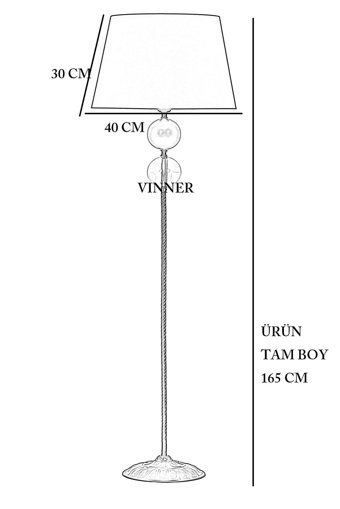 Vinner Bercy Metal Tek Ayaklı Silindir Lambader Siyah