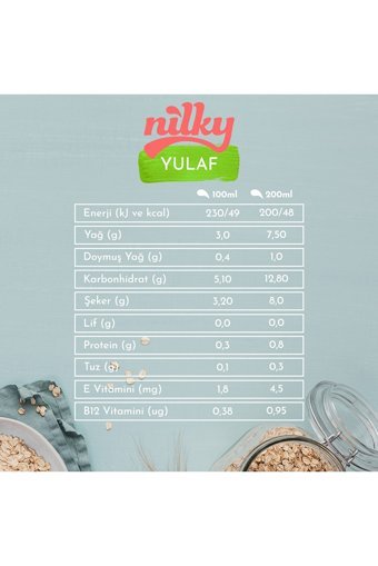 Nilky Vegan Yulaf Sütü Laktozsuz 10'lu 1 lt