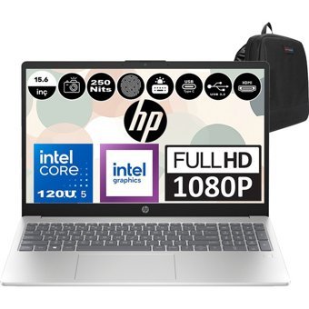 HP 15 FD1006NT 9Y8V4EAP09 Dahili Intel Graphics Intel Core 5 120U 32 GB Ram 512 GB SSD 15.6 inç Full HD Windows 11 Pro Laptop + Zetta Çanta