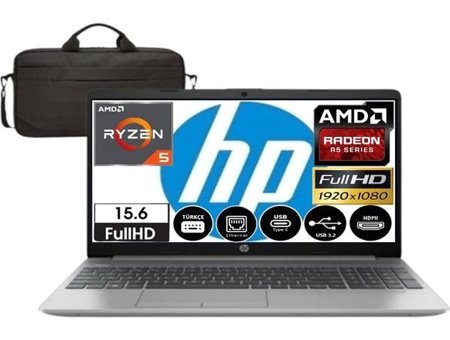 HP 255 G9 9M3G7AT06 Dahili AMD Radeon RX Vega 7 AMD Ryzen 5 5625U 16 GB Ram 1 TB SSD 15.6 inç Full HD FreeDos Laptop + Çanta