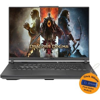 Asus ROG Strix G16 G614JV-N3158 ZI725 Harici GeForce RTX 4060 Intel Core i7 13650HX 16 GB DDR5 Ram 2 TB SSD 16 inç Full HD Windows 11 Home Oyuncu Laptop + Zitek 16 GB Flash Bellek