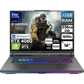 Asus ROG Strix G16 614JVR-N3095 BT27 Harici GeForce RTX 4060 Intel Core i9 14900HX 32 GB Ram 256 GB SSD 16 inç Full HD Windows 11 Home Oyuncu Laptop